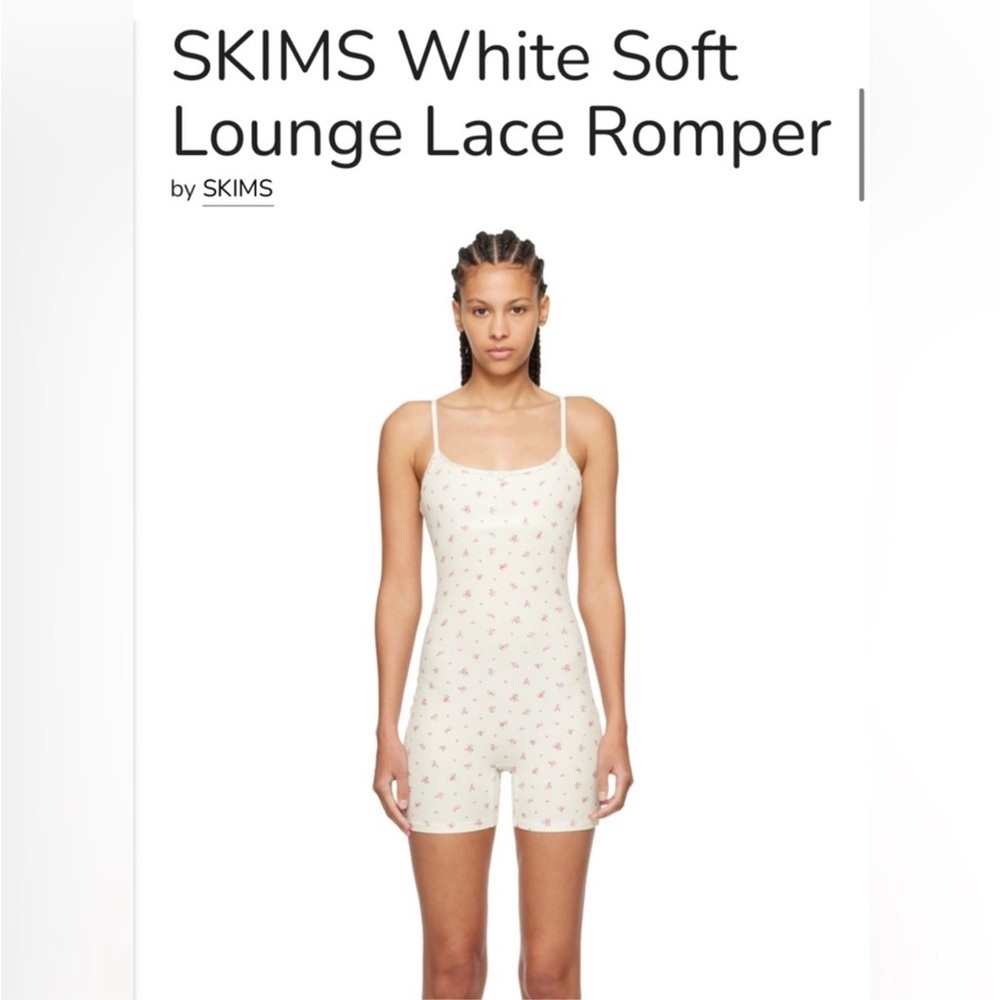 SKIMS White Lace Trim Pajama Set